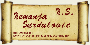 Nemanja Surdulović vizit kartica